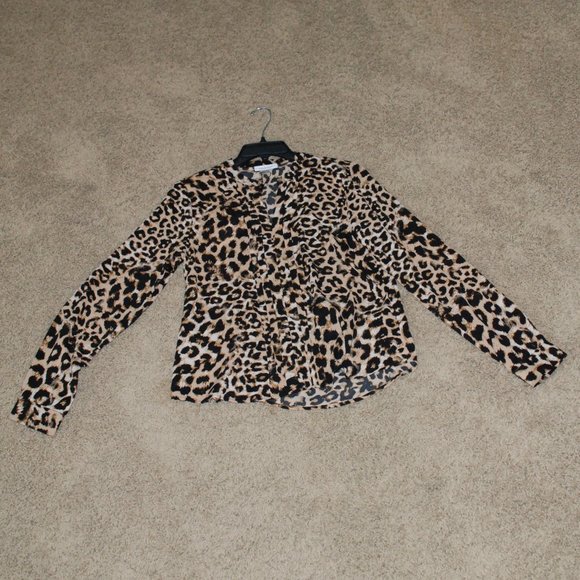 Calvin Klein Tops - Leopard Cheetah Animal Print Calvin Klein Bouse PS
